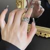 Новые шикарные регулируемые открывающиеся хрустальные стеклянные эстетические кольца для женщин готическое неправильное сердце вечеринка палец кольцо креативные ювелирные подарки