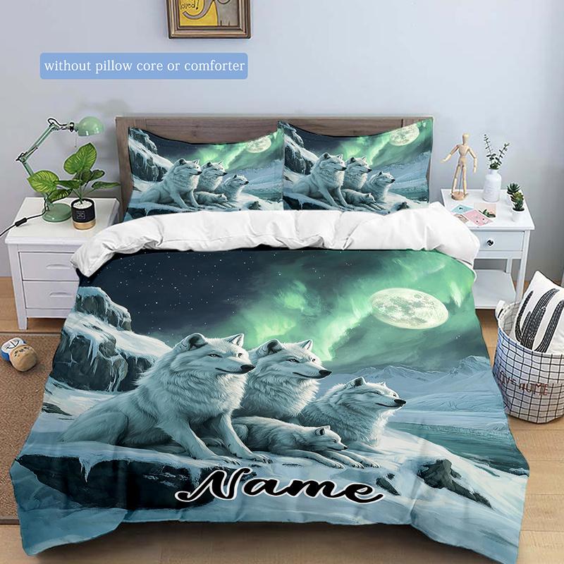 Wolfonthesnowymountain Customize Your Name Duvet Cover Soft Bedding Set For Bedroom Guest Room And Dorm Decoration Threepiece Set Includes 1 Duvet