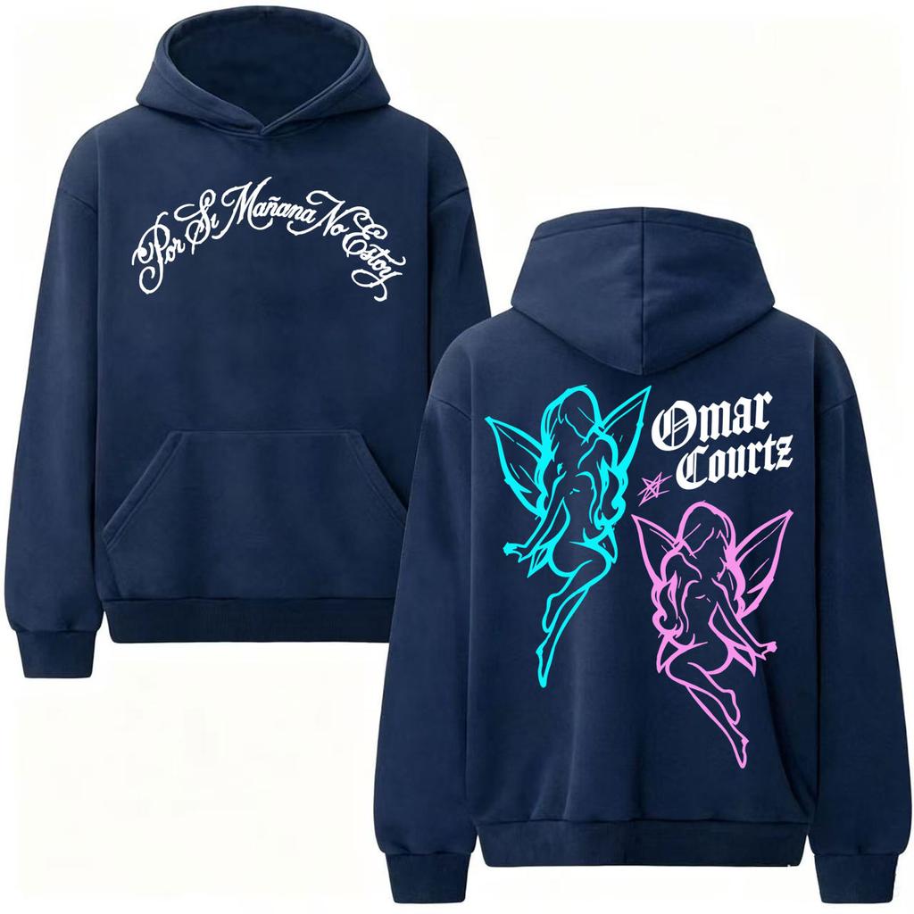 Omar Courtz Por Si Manana No Estoy Tour Print Hoodies Unisex Harajuku Hip Hop Street Sweatshirts Casual Long Sleeve Pullovers