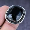 Black Spinel Handmade 925 Steling Silver Jewelry Ring Size 8 z6T84