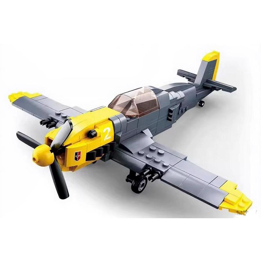 289 шт. Набор строительных блоков модели истребителя времен Второй мировой войны, военный самолет, кирпичики, развивающая игрушка для детей