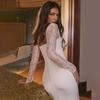 Lace Dress New Type Hip Skirt Fashion Style Sexy White Lace Long Sleeves Silm Elegant Dress Female