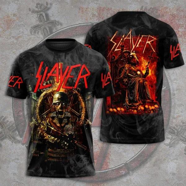 Модная Мужская Футболка Рок-группа Slayer 3D Печать Футболки Мужчины Женщины Хип-хоп Короткий Рукав Футболка Оверсайз Уличная Одежда Топы Одежда