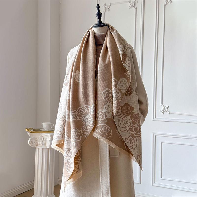 Winter Cashmere Scarf for Women Luxury Warm Shawl Comfortable Windproof Cape Pashmina Handerchief Designer Female Scrarf