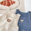 Unisex Baby Bear Denim Romper - Summer Snap Crotch Crawling Suit
