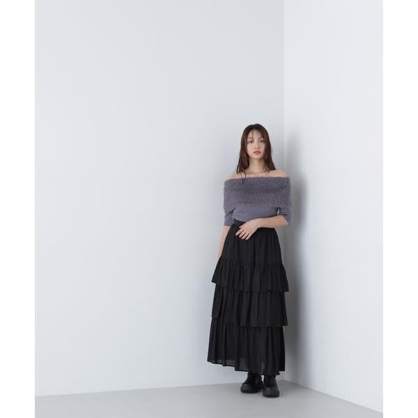 Natural Beauty Basics Shaggy Knit Sweater for Women Off-the-Shoulder