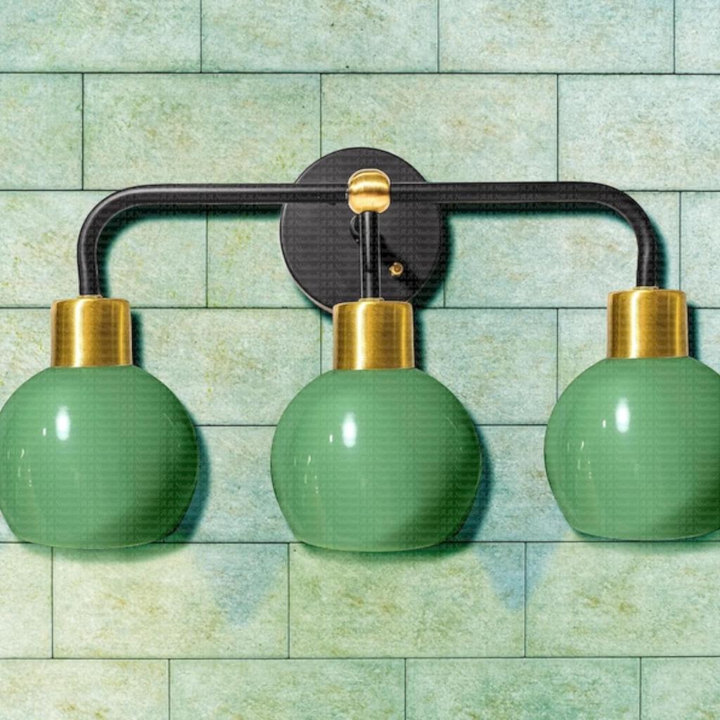 Освещение туалетного столика - 3-ламповый туалетный светильник - настенный светильник-бра Mid Century Bell Shade Wall Fixture (3 лампы, несколько цветов)