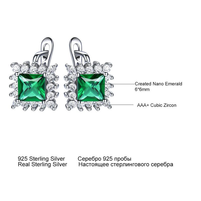 Gica Gem из стерлингового серебра 925 пробы, зеленые квадратные винтажные серьги-гвоздики для женщин, тонкий темперамент, высококачественные ювелирные изделия, подарок на День матери