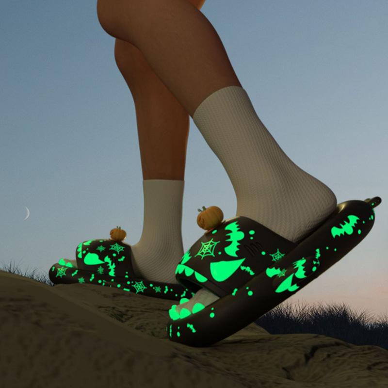 Модные ночные светящиеся тапочки-акулы для женщин и мужчин, домашняя уличная обувь, рождественский стиль Хэллоуина, парные летние сандалии, тапочки на платформе