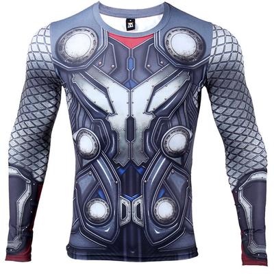 2024 Удобные 3D-печатные футболки THOR Мужская компрессионная рубашка Герой Косплей Лонгсливы Спортивная одежда для фитнеса и бодибилдинга