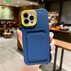 Original Candy Color Card Slot Wallet Phone Case For iPhone 15 14 13 11 12 Pro Max  Soft Silicone Shockproof Cover