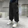 Boys' Cargo Pants - Spring/Autumn 2024, Stylish Casual Cotton for Kids, Middle & Big Children.