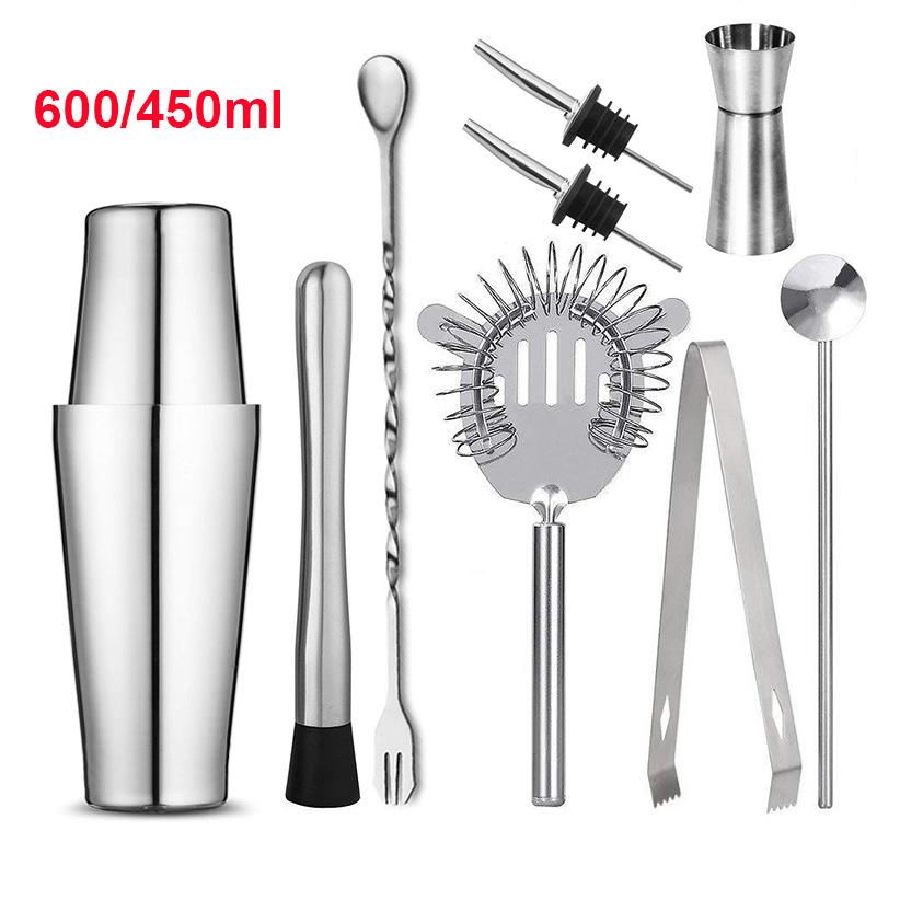 1/6/9/11pcs Boston Shaker Professional Stainless Steel Bartender Wine Cup Cocktail Mixer Martini Cocktail Shaker Bar Set 5