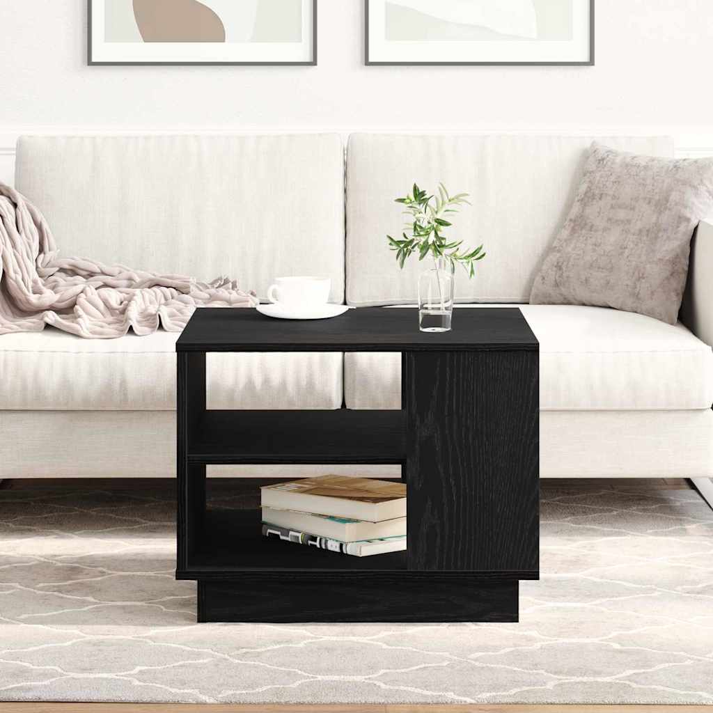 Coffee Table Black Oak Look 55 x 55 x 42 cm Engineered Wood
