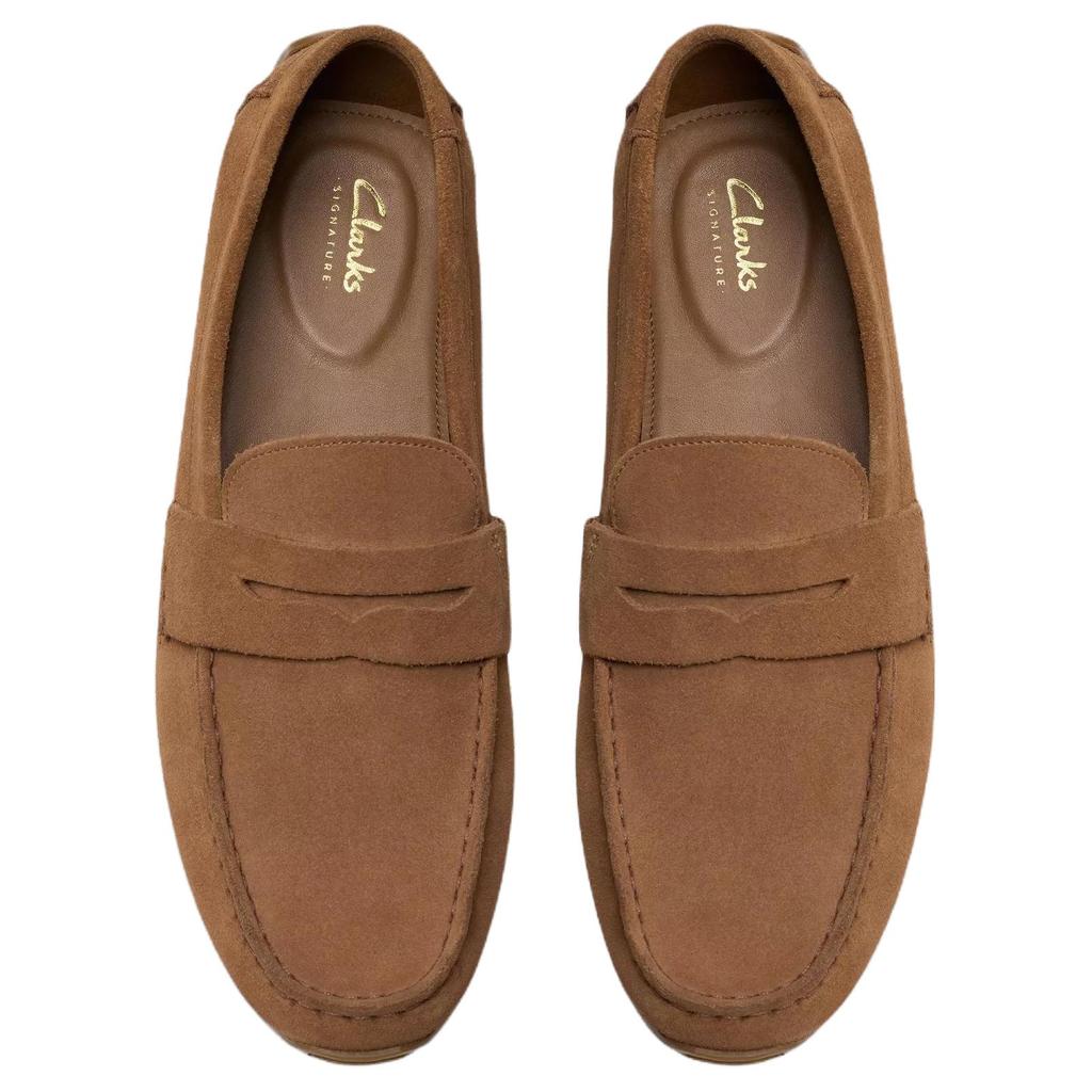 Clarks Мужские мокасины Corsley Bar из замши, винтажные, без шнуровки, коричневые 26184513