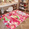 Strawberry Shortcake Print Rug, Washable Floor Carpet, For Entryway Dorm Laundry Room Office Study, Home Decor Birthday Christmas Gift