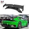 Porsche 911 992 Carbon Fiber Rear Spoiler with Techart Style Double Layer Wing (19+)
