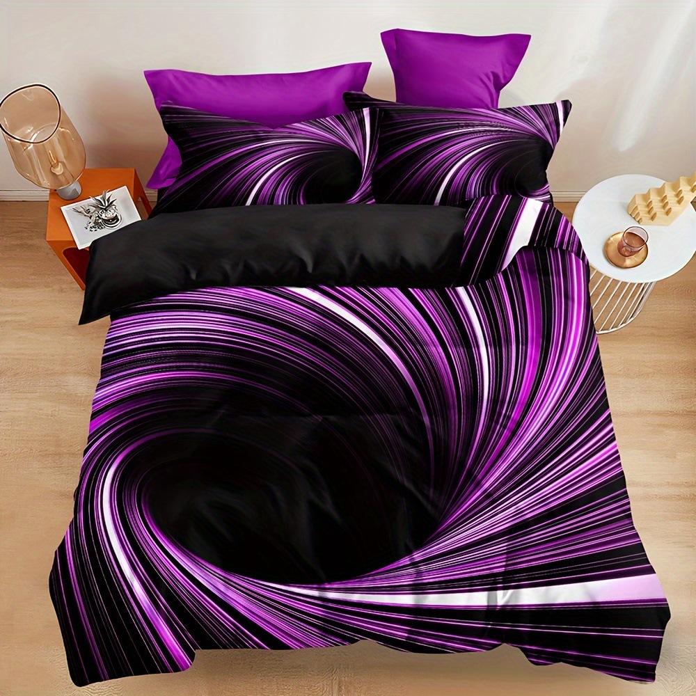 Комплект постельного белья Black Hole 3D с психоделическим геометрическим узором и цифровой печатью, комплект из трех предметов
