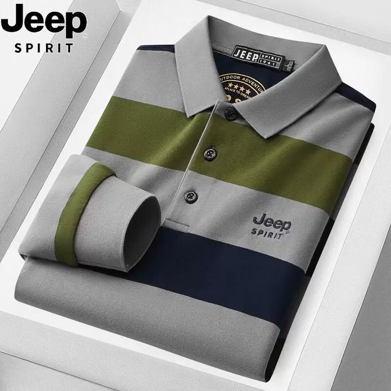 Мужская поло с длинным рукавом в полоску JEEP SPIRIT