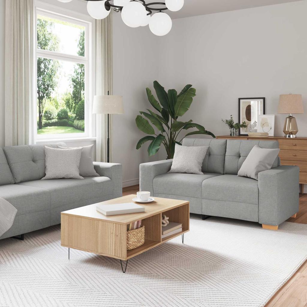 Sofa 2 pcs. Cloud Grey Linen Blend Fabric