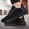 2025 new spring and autumn flying woven mesh running men's casual black sports shoes breathable non-slip lace-up large size shoes