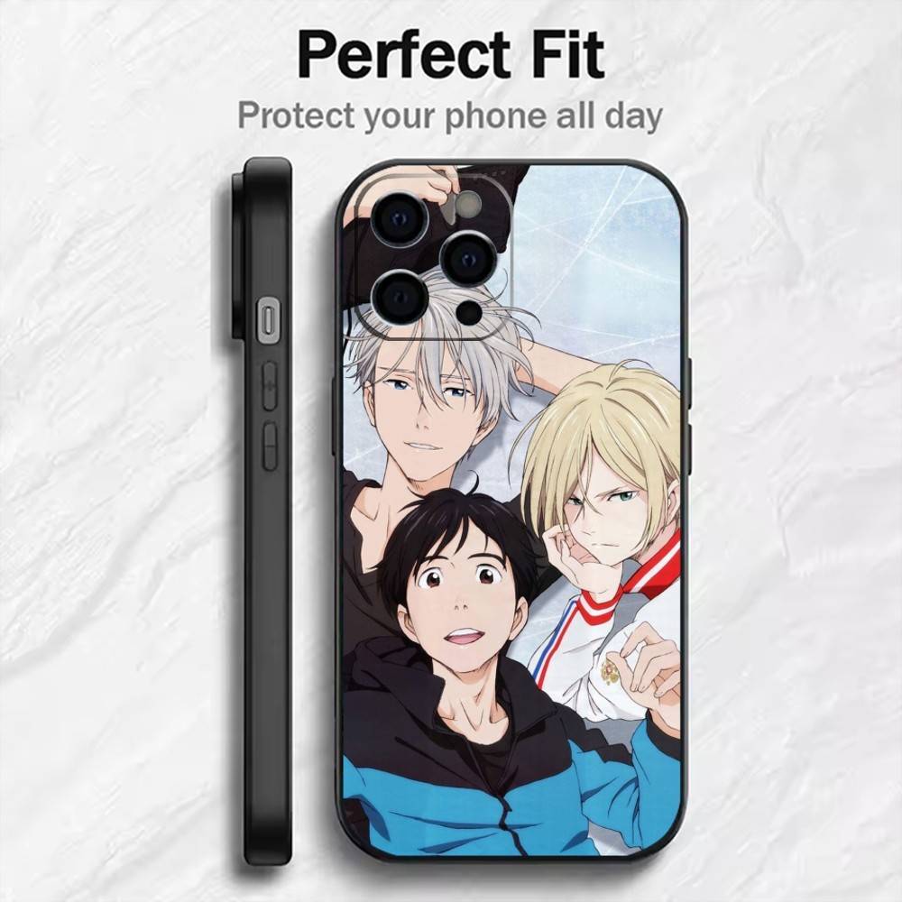 Чехол для телефона с принтом аниме Y-Yuri On Ice Для iPhone 17, 16, 15, 14, 13, 12 Plus, Max Мягкий силиконовый черный чехол