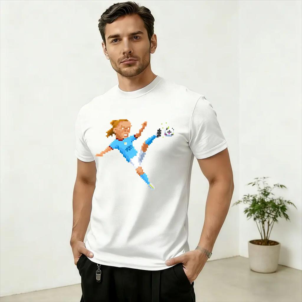 Unisex Haaland Number 9 T Shirt Pure Cotton Clothes Vintage Short Sleeve Crew Neck Tee Shirt Gift T-Shirt