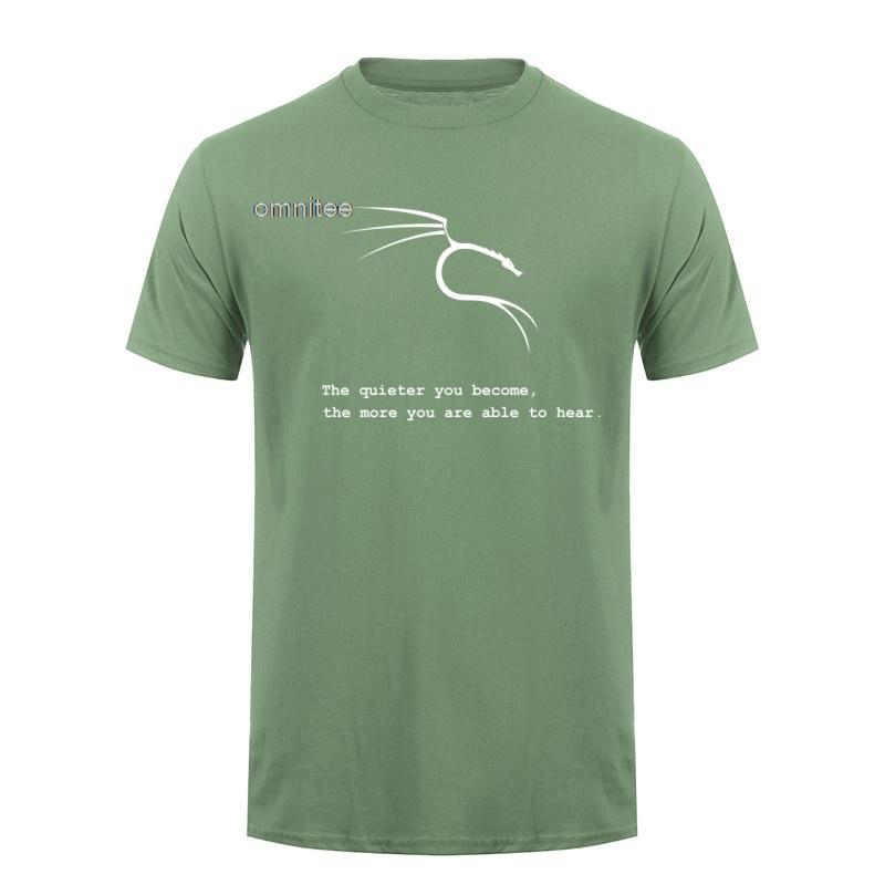 Kali Linux Чем тише ты становишься, тем больше слышишь Футболка Унисекс Летняя Хлопковая с коротким рукавом Топы Lh013