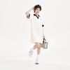 MLB Boston Red Sox Logo Embroidered Color Block Athletic Moisture-Wicking Breathable V-Neck Short Sleeve Dress Women dress White 3FOPB0333-43CRS