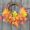 12-дюймовый осенний венок, реалистичный, тыква, кленовые листья, венок урожая, осеннее украшение для входной двери
