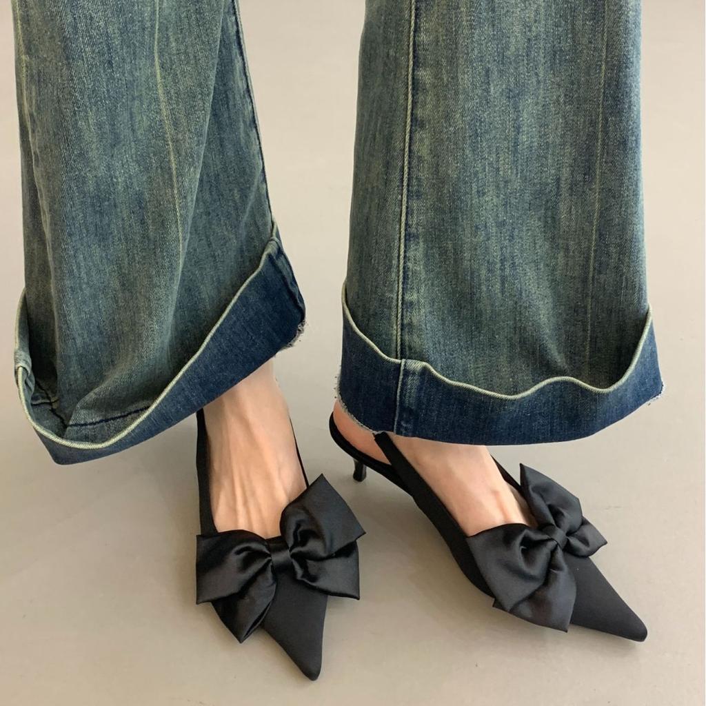 Летние французские задние пустые одинарные туфли женские туфли модные универсальные сандалии с сумкой