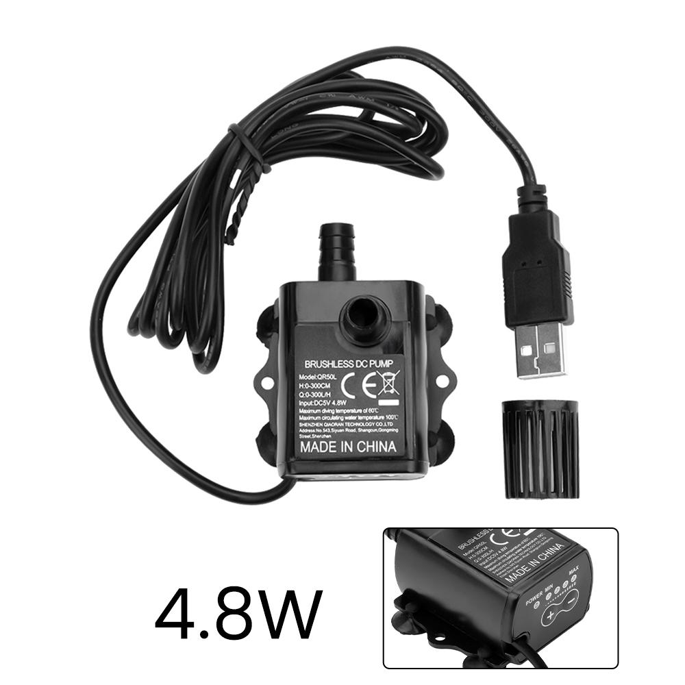 Brushless DC 5V USB Water Pump 2.4W 4.8W 250L/H/ 300L/H Pool Circulating Submersible Pump Water Pump Fountain Aquarium