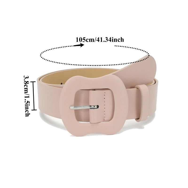 Korean-Style Candy-Colored Fresh-Look Wide Belt with Pin Buckle Fashionable Versatile Niche Gourd-Buckle Dress Belt for Women