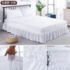 Hot Sale Thicken Ruffles Eyelet Floral Embroidery Scalloped Elastic Dust Ruffle Bed Skirt With Premium Cotton Polyester Fabric