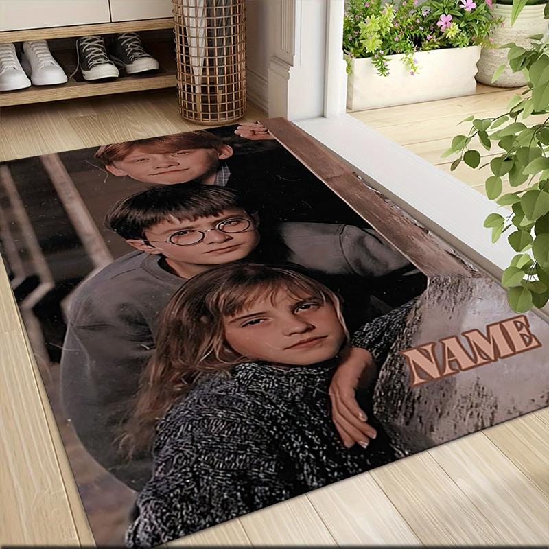 Custom Name "Harry Potter's Journey" Carpet Rug Customizable Soft Washable Anti-Slip Home Living Room Sofa Mats Personalized Rug. 090975