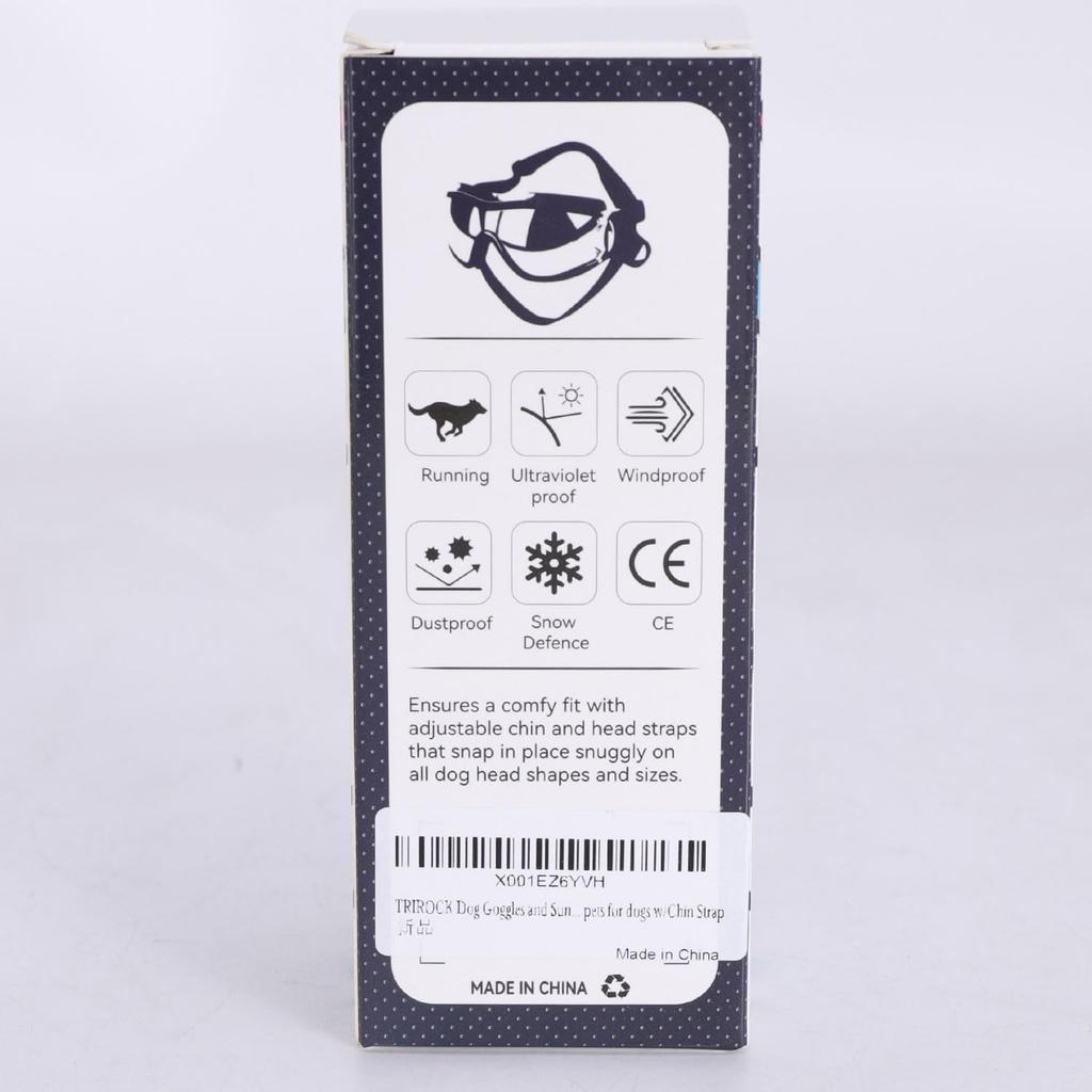 TRIROCK Очки для собак для питомцев среднего и крупного размера, солнцезащитные очки с УФ-защитой, для собак, (чистый)