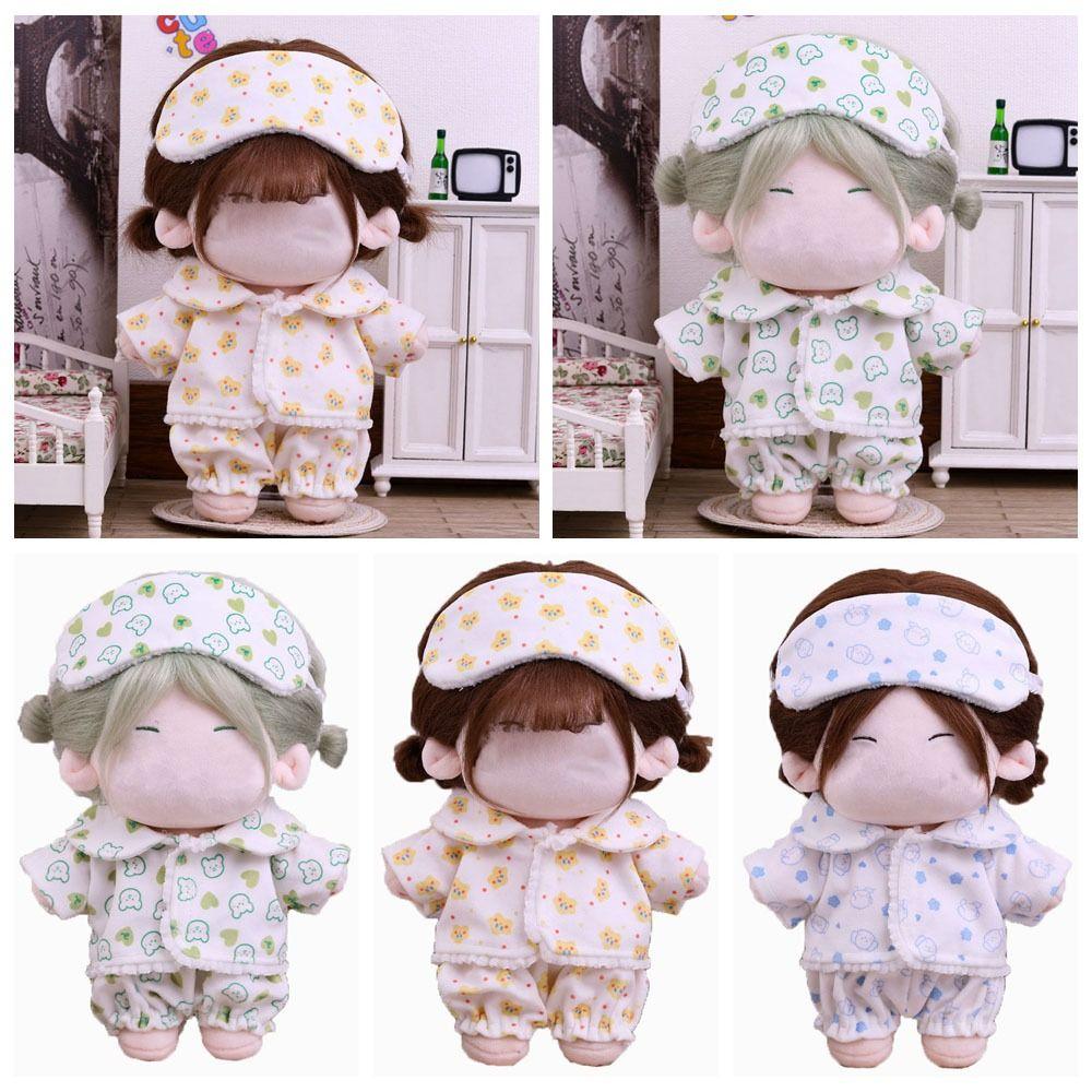 Cartoon Animal Star Doll Clothes 20cm Mini Blouse Pants Set Doll Pajamas Suit  Cotton Stuffed Doll