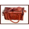 Folks Brown Vintage Genuine Travel Luggage Duffle Gym Bags Tote Goat Leather