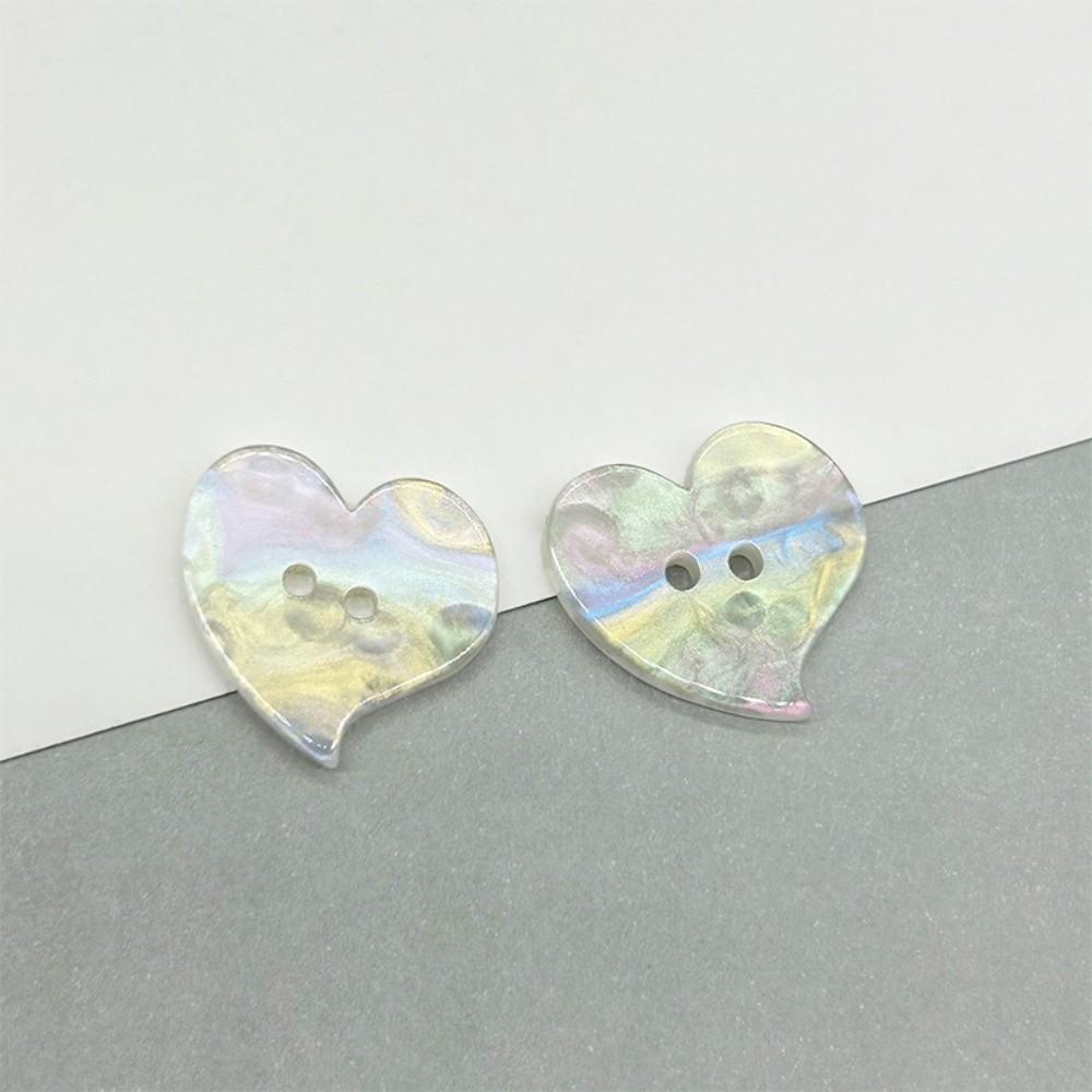30pcs Glossy Surface Heart Buttons Cute Resin Buttons Mini Butterfly Buttons Clothing Coat