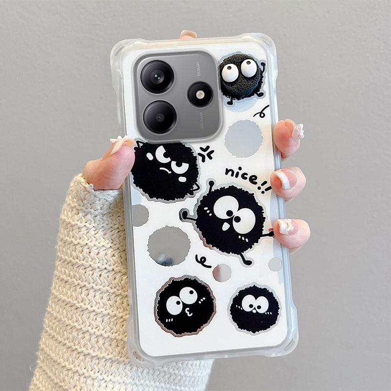 KEYSION Crossbody Strap Phone Case for Redmi Note 14 4G 5G Cute Cartoon Long Lanyard Mirror Shockproof Cover for Redmi Note 14 5G