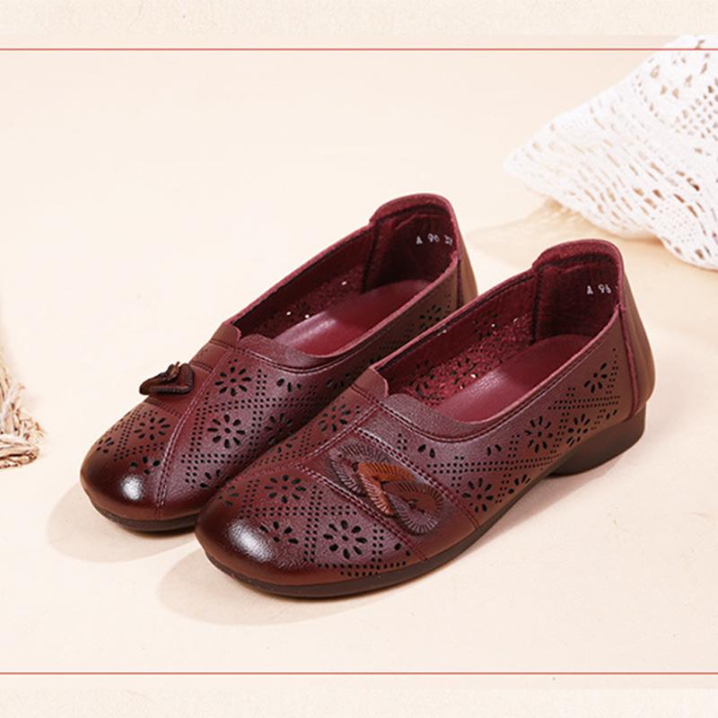 2025 Весна Лето Лоферы Женская Повседневная Обувь Дышащие Отверстия Мягкие Плоские Нескользящие Туфли Для Мам Классические Черные Красные Большие Размеры 41