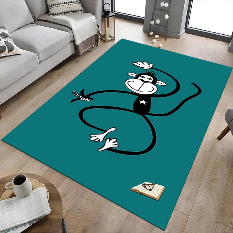 1PC monkey star Extra Large Non Slip Floor carpet, Office, family, bedroom Large Area Rug Indoor Rugs, Vibrant Colors