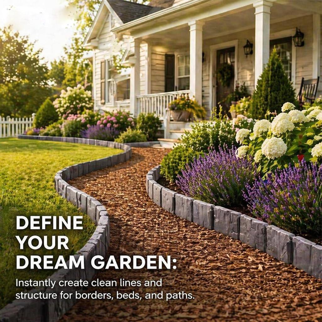 Garden Fence Imitation Stone Plant Support Stake interlock Outdoor unique Decorative Border DIY Yard Landscape Plant Fence