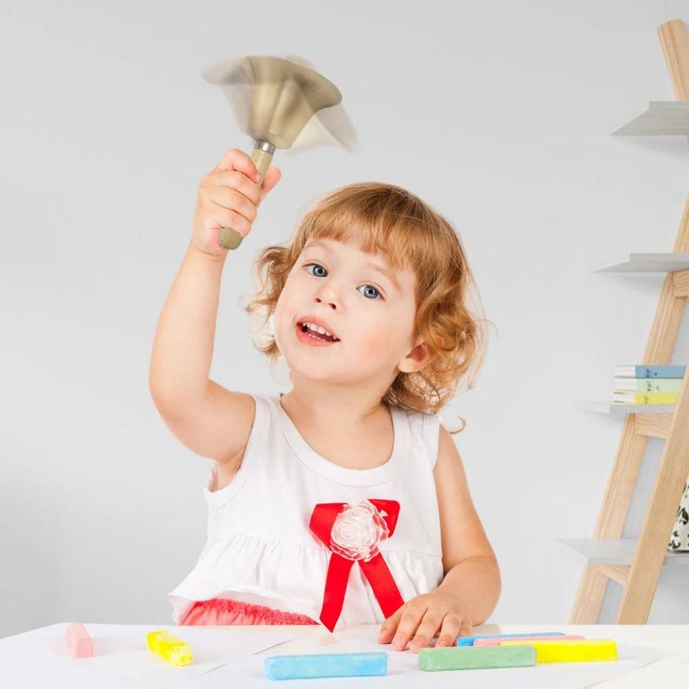 Wooden Handle Solid Brass Call Bell Multi-Purpose Brass Ringing Handbells  Wedding Ceremony