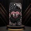 Black Lace with Pink Heart phone case mobile phones for iphone 17 pro max cover Glass for iPhone 17 16 15 14 13 12 11pm Pro Plus