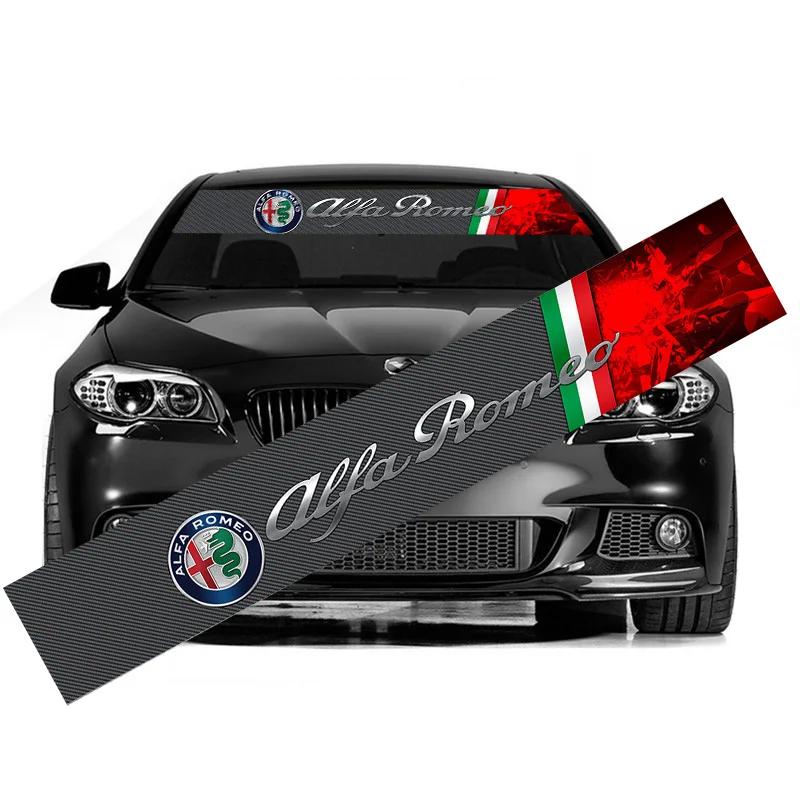 IJOPV1 Car Windshield Reflective Sticker Decal for Alfa Romeo Giulia GT Giulietta 156 159 155 Mito Stelvio Tonale Brera Spider Gloria