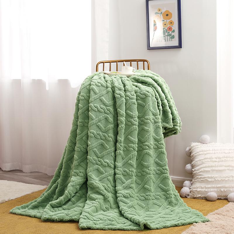 Single Layer Tower Skin Velvet Solid Color Blanket for Home Use, Simple Office Nap Blanket, Air Conditioning Blanket, Cover Blanket, Blanket