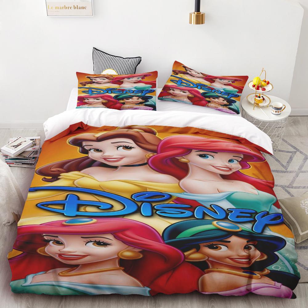 Disney Snow White Bell Princess Series Printed Bedroom Bedding Set Duvet Cover Christmas Gifts Comforte Cartoon With Pillowcase