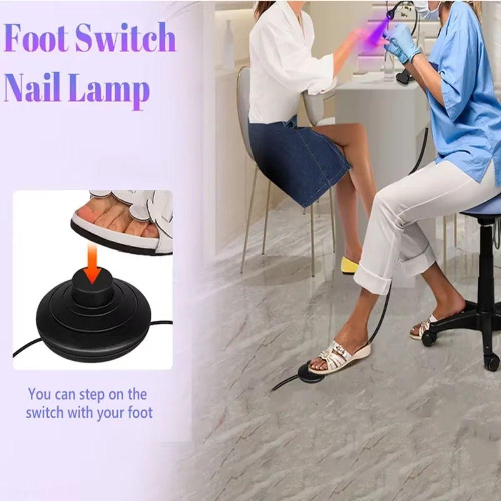 Clip-On UV LED Nail Lamp Foot Pedal Switch Gel Polish Curing Lamp Professional Use