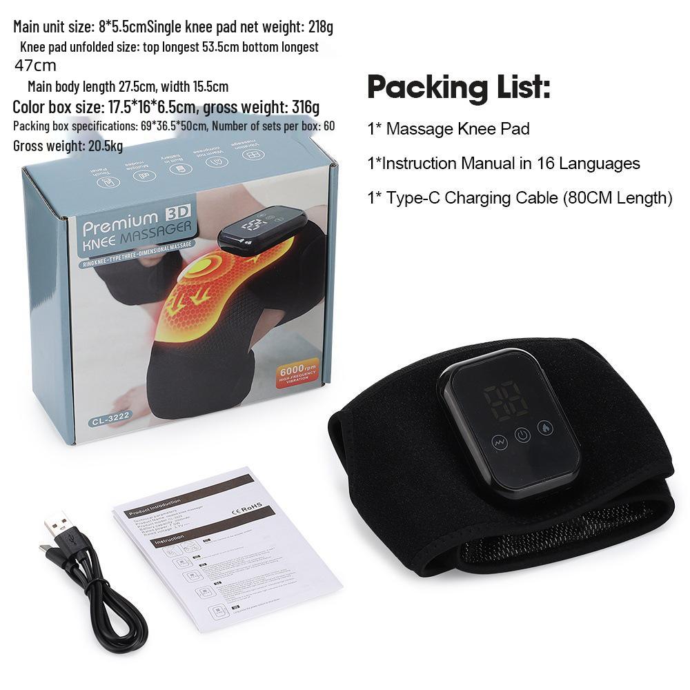 Rechargeable Heated Knee Massager with Vibration Therapy